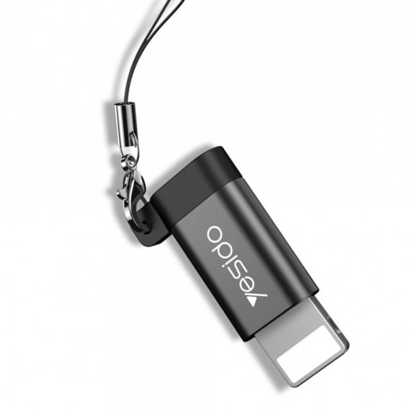 Adaptor Date si Incarcare microUSB - Lightning Yesido GS05, Negru