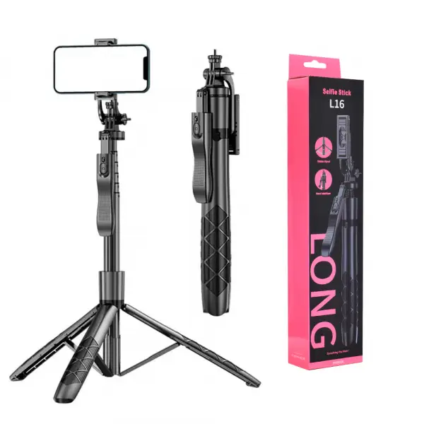 Selfie Stick Bluetooth Techsuit L16, Universal, Negru