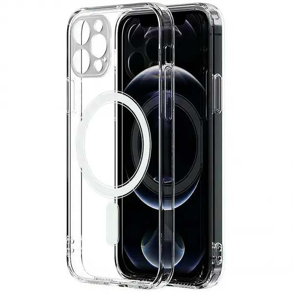 Husa MagSafe pentru Apple iPhone 12 Pro, OEM, Magnetic, Transparenta