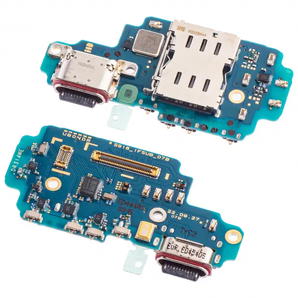 Placa cu Conector Incarcare - Microfon - Modul Cititor SIM Samsung Galaxy S23 Ultra S918, Service Pack GH96-15621A