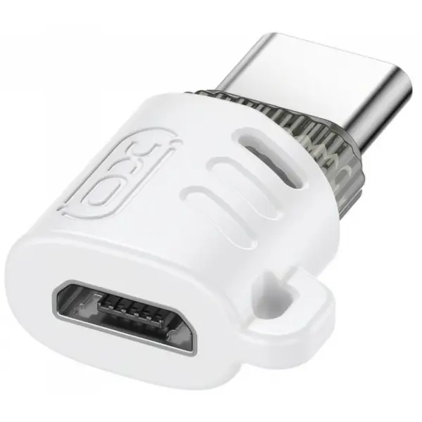 Adaptor Date si Incarcare microUSB - USB-C XO Design NB256G, Alb