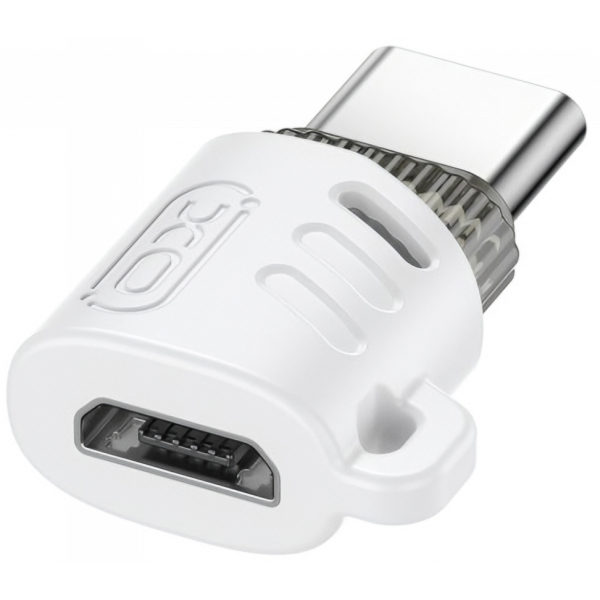 Adaptor Date si Incarcare microUSB - USB-C XO Design NB256G, Alb