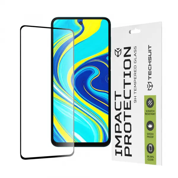 Folie de protectie Ecran Techsuit pentru Xiaomi Redmi Note 9S / Note 9 Pro / Note 9 Pro Max, Sticla Securizata, Full Glue, 111D, Neagra