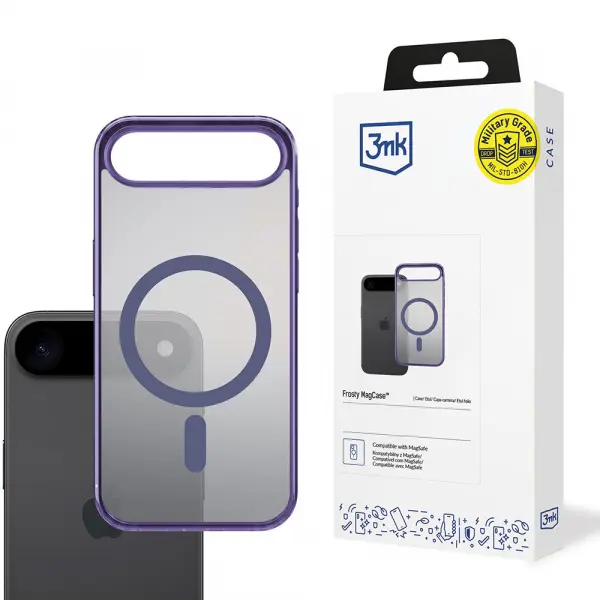 Husa MagSafe pentru Apple iPhone 17 Air, 3MK, Frosty MagCase, Mov