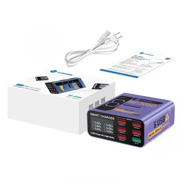 Incarcator Statie Sunshine SS-304Q, 30W, 3.5A, 6 x USB-A, Mov