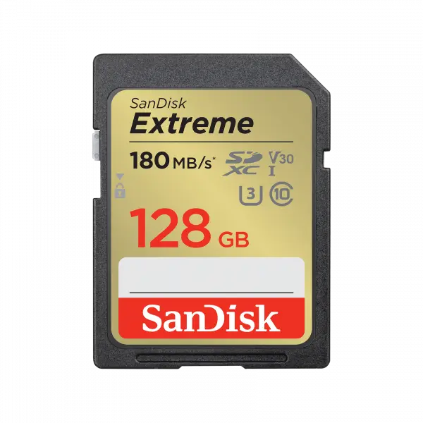 Card Memorie SDXC SanDisk Extreme, 128Gb, Clasa 10 / UHS-1 U3 SDSDXVA-128G-GNCIN