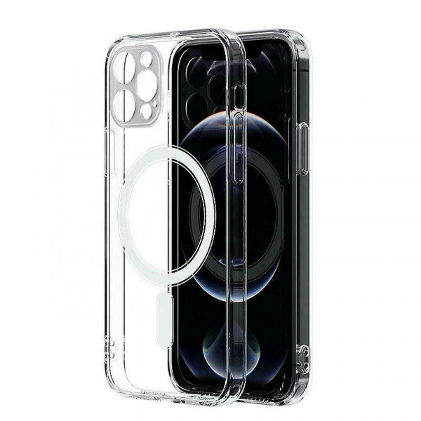 Husa MagSafe pentru Apple iPhone 13, OEM, Clear Mag with Camera Protection, Transparenta