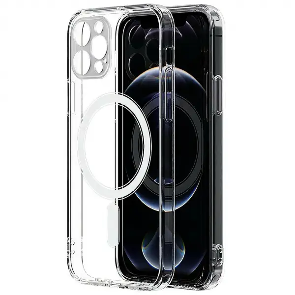 Husa MagSafe pentru Apple iPhone 13 Pro, OEM, Magnetic Antisoc, Transparenta