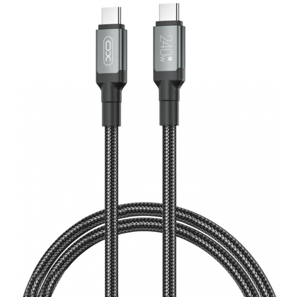 Cablu Date si Incarcare USB-C - USB-C XO Design NB-Q264A, 240W, 1m, Negru