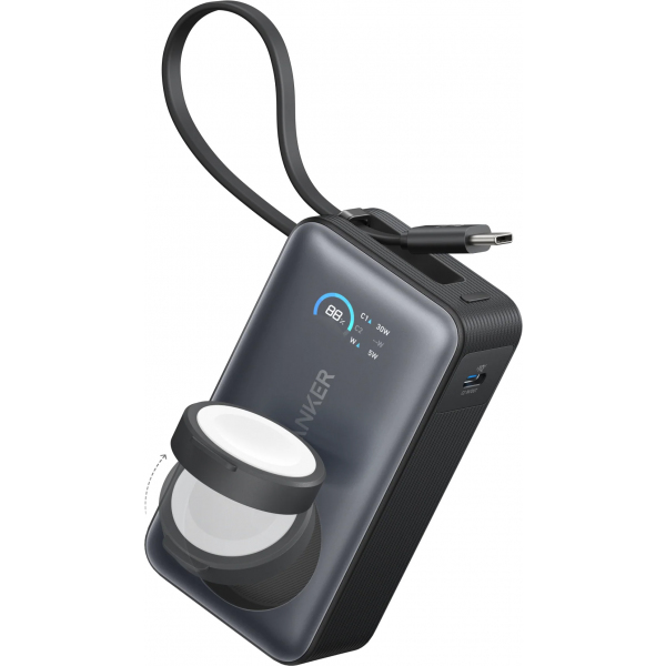 Baterie Externa Wireless Anker MagGo, 10000mAh, 35W, PD + QI, 1 x QI - 2 x USB-C, Neagra A1657011