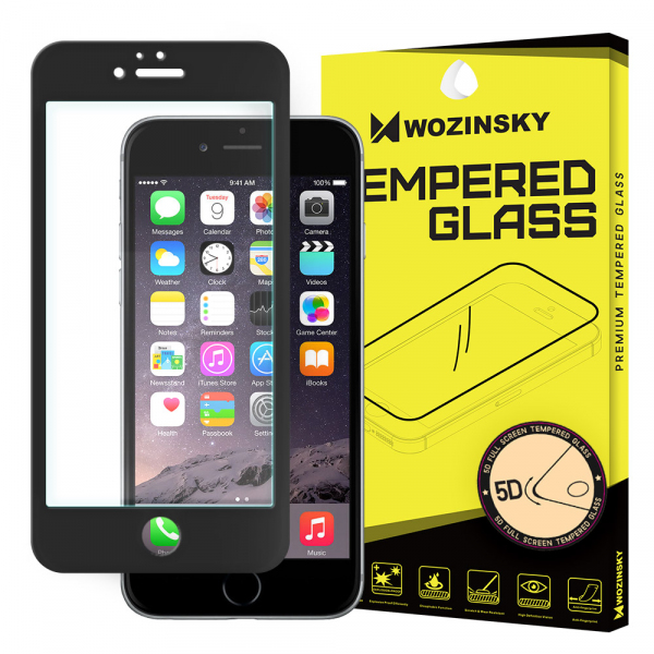Folie de protectie Ecran WZK pentru Apple iPhone SE (2022) / SE (2020) / 8, Sticla Securizata, Full Glue, 5D, Neagra