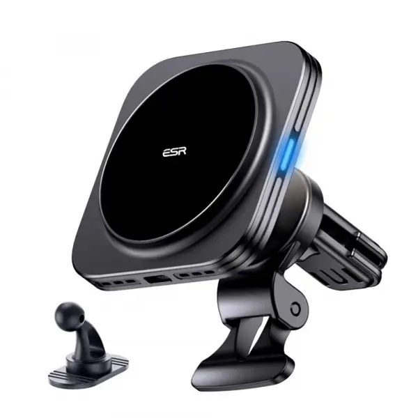 Incarcator Auto Wireless ESR HaloLock Vent, 15W, 1.67A, Negru