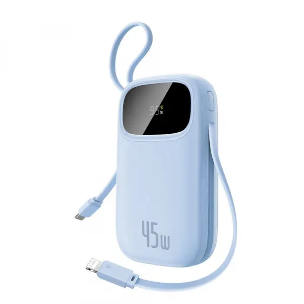 Baterie Externa Baseus EnerFill FC31 Qpow 3, 10000mAh, 45W, QC + PD, 1 x Lightning - 1 x USB-A - 2 x USB-C, Albastra E0028C03