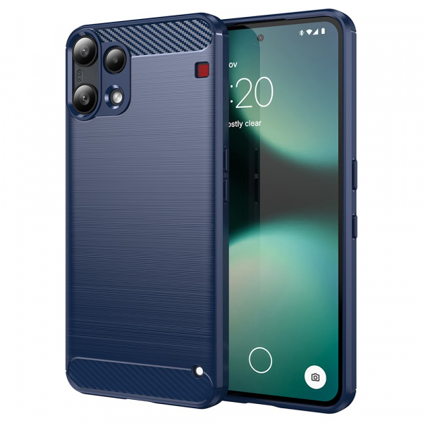 Husa pentru Nothing Phone (3a) Lite, Techsuit, Carbon, Albastra