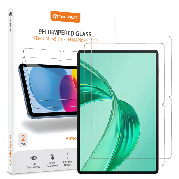 Folie de protectie Ecran Techsuit ArmorGlass CrystalHD pentru Honor Pad X8a / Xiaomi Pad 6 / 6 Pro, Sticla Securizata, Full Glue, Set 2 bucati