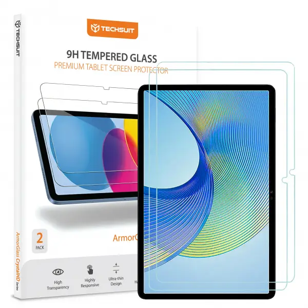 Folie de protectie Ecran Techsuit ArmorGlass CrystalHD pentru Honor Pad X9a / X9, Sticla Securizata, Full Glue, Set 2 bucati