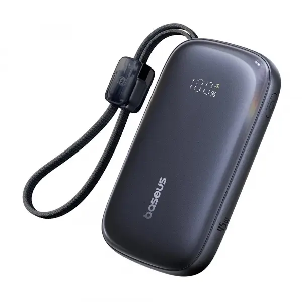 Baterie Externa Baseus EnerFill FC21 Qpow 3 Ultra, 10000mAh, 45W, QC + PD, 1 x USB-A - 1 x USB-C, Neagra E0027Q00