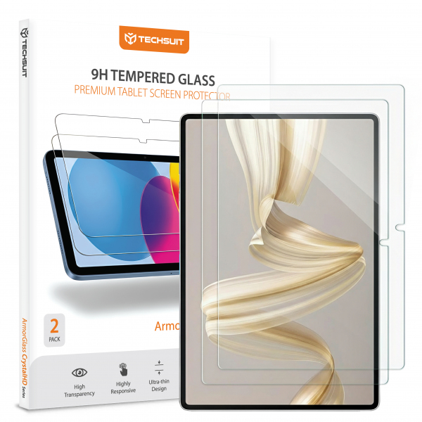 Folie de protectie Ecran Techsuit ArmorGlass CrystalHD pentru Huawei MatePad Pro 12.2 (2025), Sticla Securizata, Full Glue, Set 2 bucati