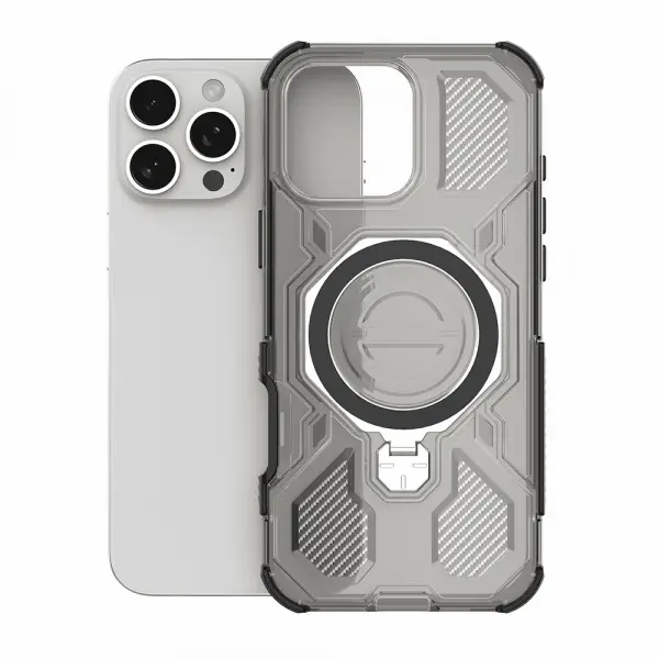Husa pentru OnePlus 15, Techsuit, Carbon Shield Pro, Fumurie