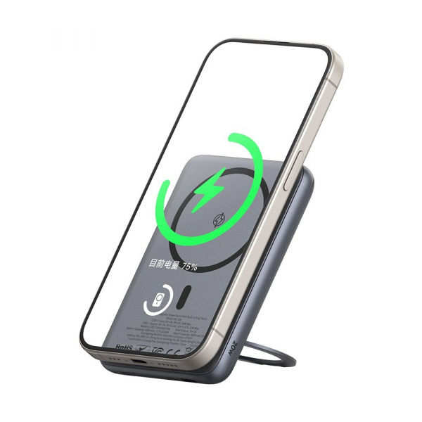 Baterie Externa Wireless McDodo MC-8361 Meta, 5000mAh, 20W, PD + FQI, 1 x QI - 1 x USB-C, Gri
