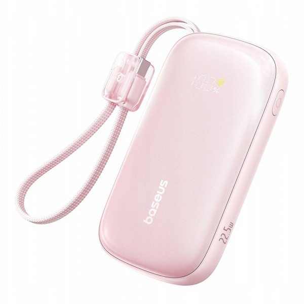 Baterie Externa Baseus EnerFill FC21 Qpow 3 Ultra, 10000mAh, 22.5W, QC + PD, 1 x USB-A - 1 x USB-C, Roz E0027L02