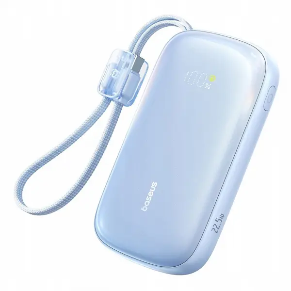 Baterie Externa Baseus EnerFill FC21 Qpow 3 Ultra, 10000mAh, 22.5W, QC + PD, 1 x USB-A - 1 x USB-C, Albastra E0027L03