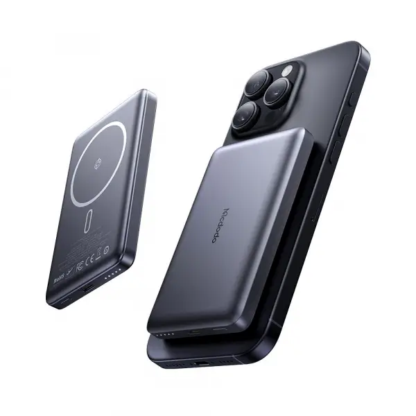 Baterie Externa Wireless McDodo MC-4651 Meta, 10000mAh, 20W, PD + FQI, 1 x QI - 1 x USB-C, Neagra