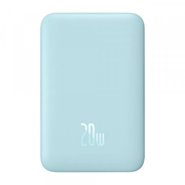 Baterie Externa Wireless Baseus Magnetic Mini, 10000mAh, 20W, PD + FQI, 1 x QI - 1 x USB-C, Albastra PPCX110103