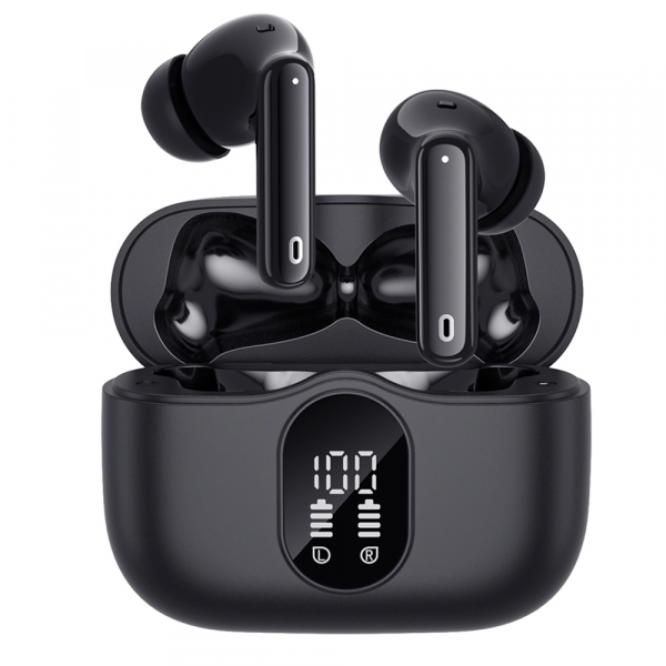 Handsfree Bluetooth Techsuit CW3 WaveBeat 100, TWS, ANC, Negru