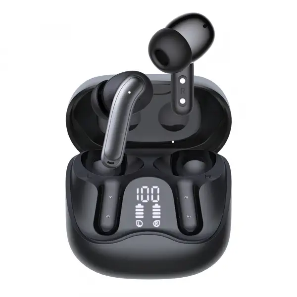 Handsfree Bluetooth Techsuit CW5 EchoFit Pro, TWS, ANC, MultiPoint, Negru