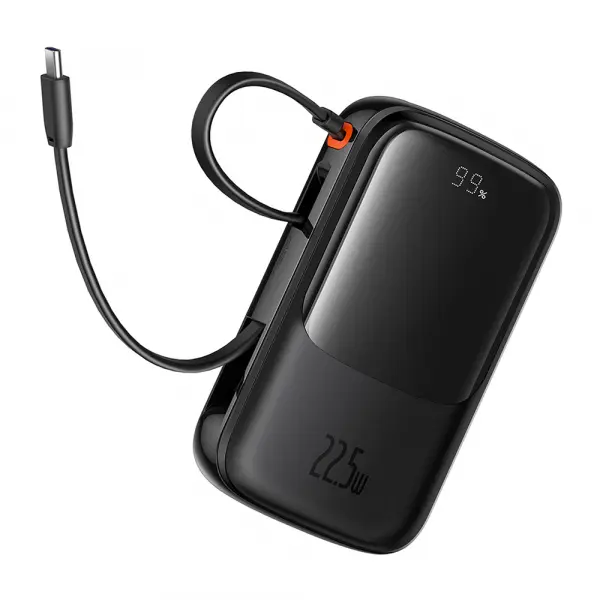 Baterie Externa Baseus Qpow Pro+, 10000mAh, 22.5W, QC + PD, 1 x USB-A - 2 x USB-C, Neagra P10067101113-00