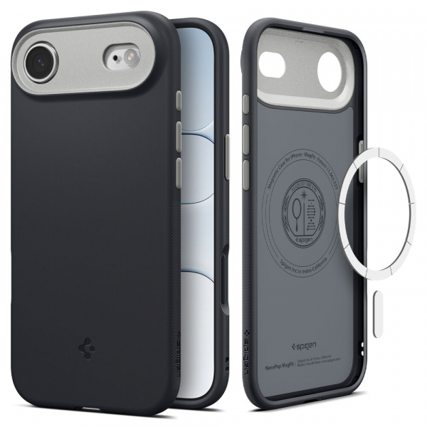 Husa MagSafe pentru Apple iPhone 17 Air, Spigen, Caseology Nano Pop, Neagra ACS10301