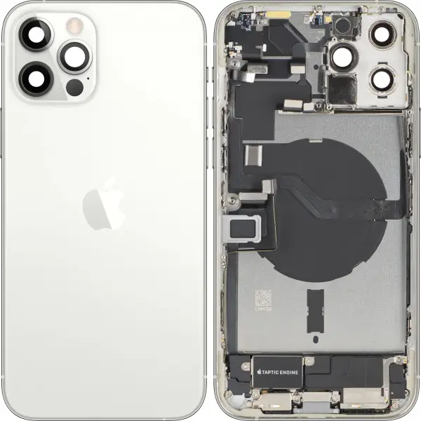 Capac Baterie Apple iPhone 12 Pro Max, Cu Carcasa Mijloc, Full Parts, Argintiu, Swap