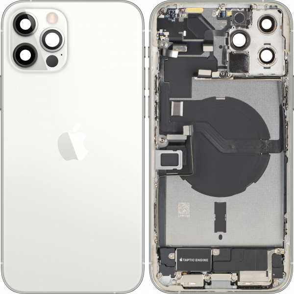 Capac Baterie Apple iPhone 12 Pro Max, Cu Carcasa Mijloc, Full Parts, Argintiu, Swap