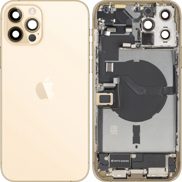 Capac Baterie Apple iPhone 12 Pro Max, Cu Carcasa Mijloc, Full Parts, Auriu, Swap