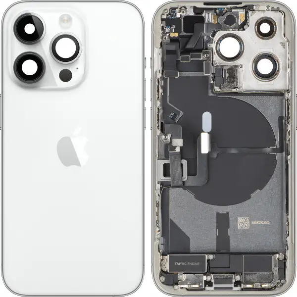Capac Baterie Apple iPhone 14 Pro, Cu Carcasa Mijloc, Full Parts, Argintiu, Swap
