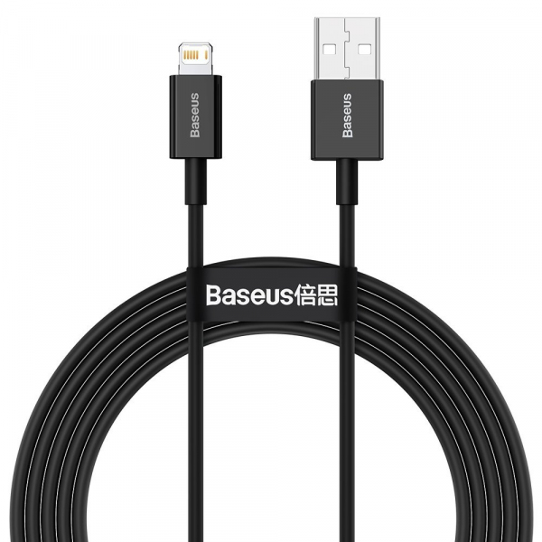 Cablu Date si Incarcare USB-A - Lightning Baseus Superior Series, 20W, 2m, Negru CALYS-C01