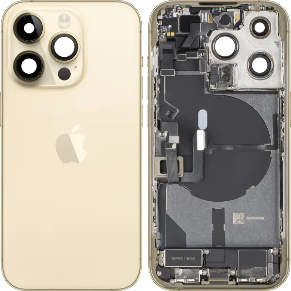 Capac Baterie Apple iPhone 14 Pro, Cu Carcasa Mijloc, Full Parts, Auriu, Swap