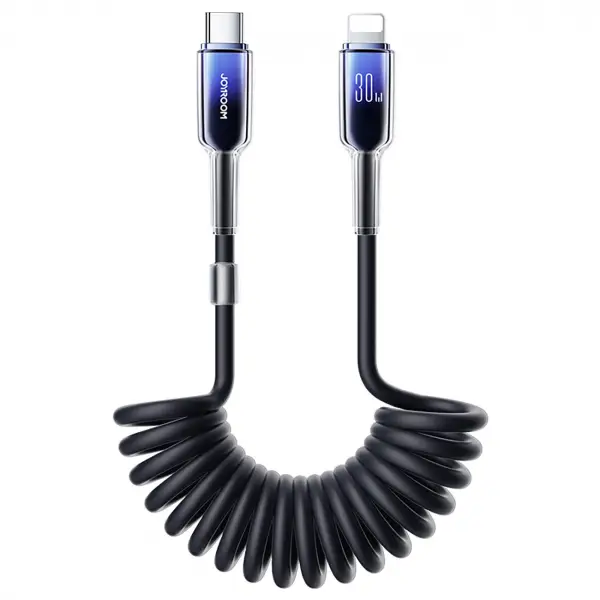 Cablu Date si Incarcare USB-C - Lightning Joyroom S-A43 Crystal, 30W, 1.5m, Negru
