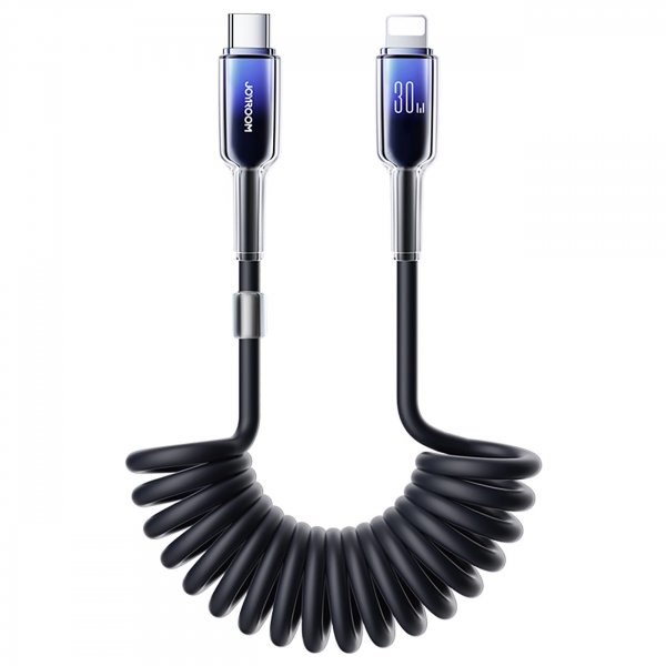Cablu Date si Incarcare USB-C - Lightning Joyroom S-A43 Crystal, 30W, 1.5m, Negru