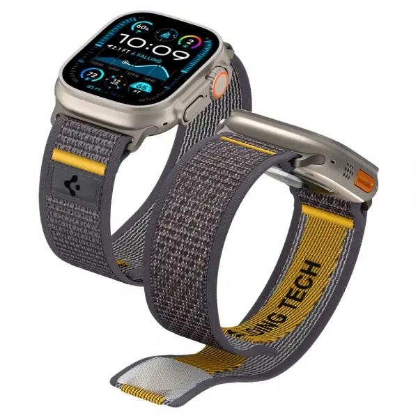 Curea Spigen Athlex Air pentru Apple Watch 49mm / 46mm / 45mm / 44mm Series, Gri AMP09034