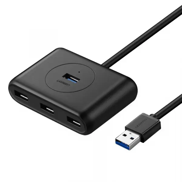 Hub USB UGREEN CR113, 4 x USB-A 3.0, 0.5m, Negru