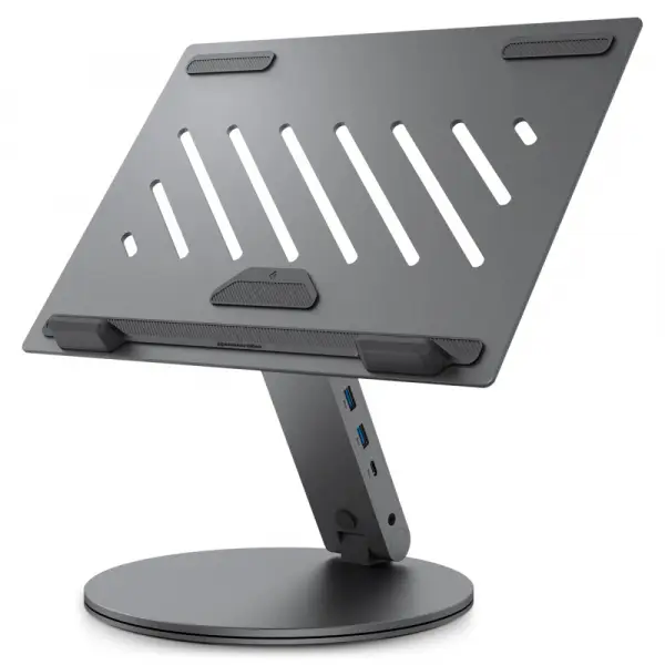 Suport cu Hub Spigen LD204H pentru Laptop max. 15.6inch, Gri AMP08885