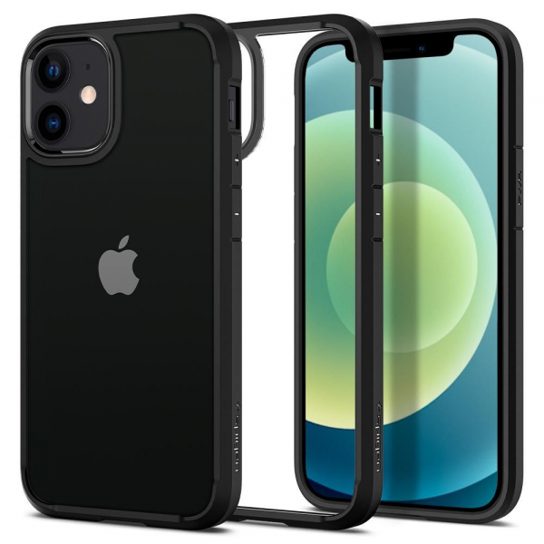 Husa pentru Apple iPhone 12 / 12 Pro, Spigen, Ultra Hybrid, Neagra ACS01703