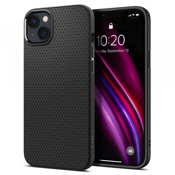 Husa pentru Apple iPhone 14, Spigen, Liquid Air, Neagra Mata