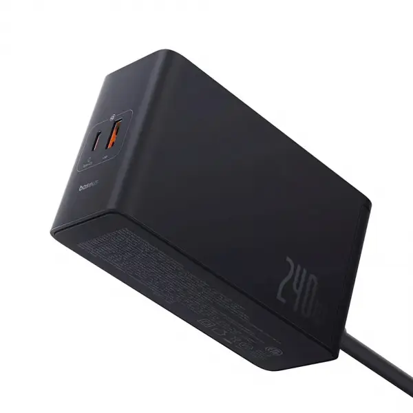 Incarcator Statie Baseus 5in1, 240W, 5A, 1 x USB-A - 3 x USB-C - 1 x DC, Negru P10163901113-00