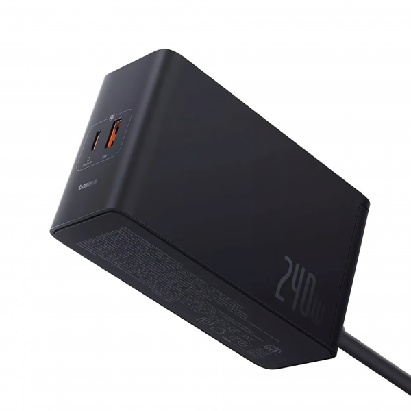 Incarcator Statie Baseus 5in1, 240W, 5A, 1 x USB-A - 3 x USB-C - 1 x DC, Negru P10163901113-00