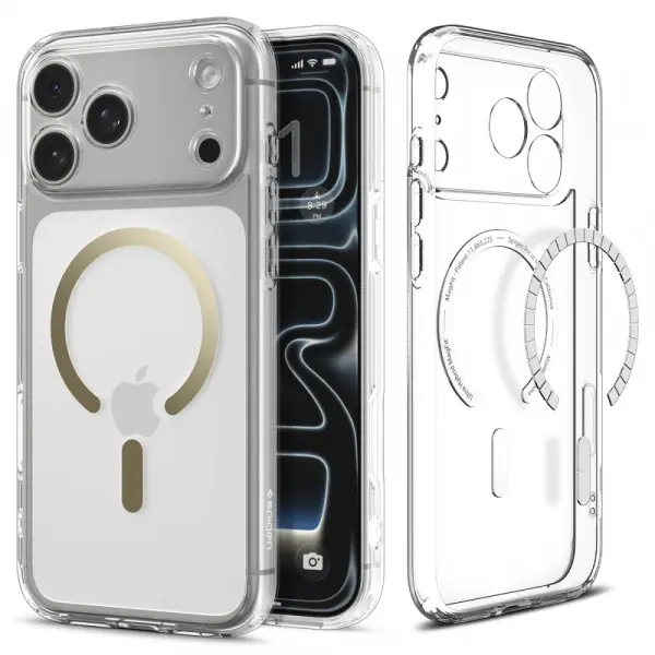 Husa MagSafe pentru Apple iPhone 17 Pro, Spigen, Ultra Hybrid, Aurie ACS10348