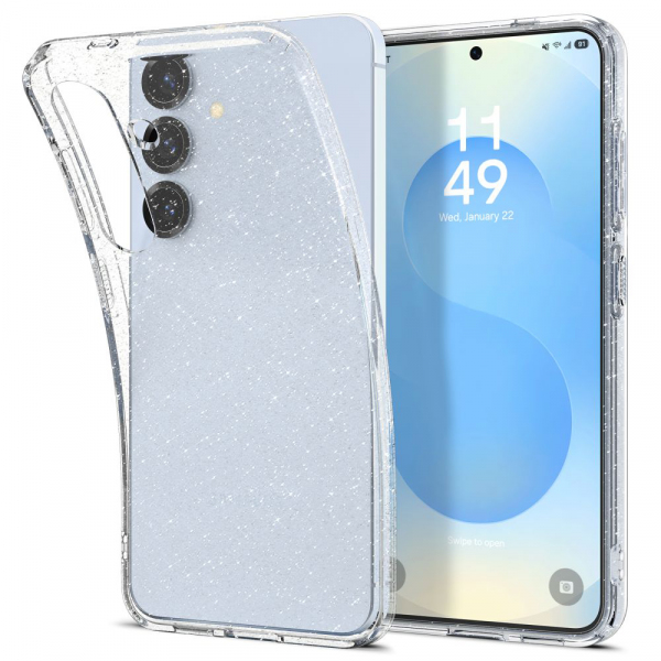 Husa pentru Samsung Galaxy S25 S931, Spigen, Liquid Crystal Glitter, Transparenta ACS08997