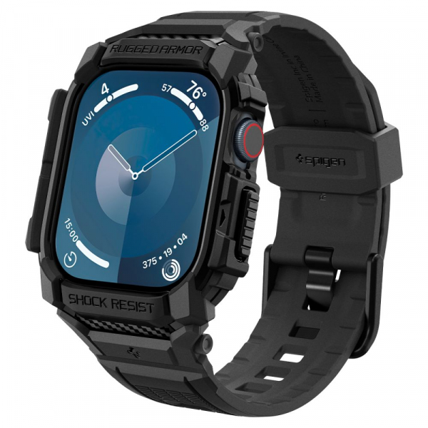 Husa Spigen Rugged Armor Pro pentru Apple Watch Series 10 42mm, Neagra Mata ACS08591